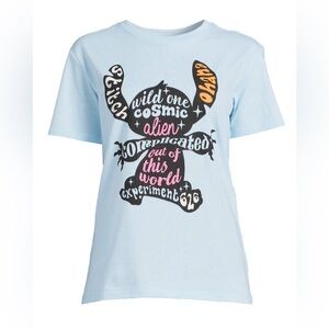 Stitch Juniors Words Graphic Tee with Short Sleeves, Sizes -3XL